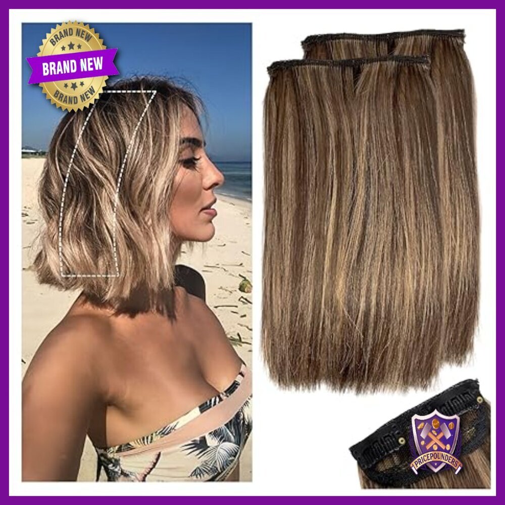 8 Inch Human Hair Clip-In Extensions for Volume, Fine Hair